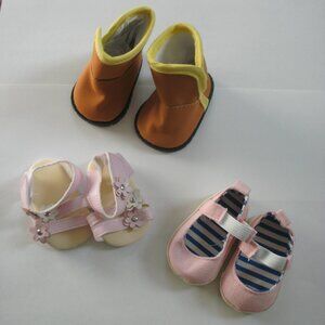 NEW 3 Pairs Shoes Fits American Girl & other 18" Dolls Sandals Boots espadrilles